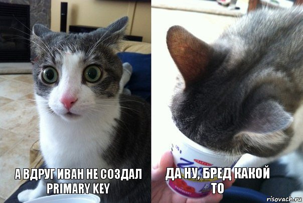 А вдруг Иван не создал primary key Да ну, бред какой то, Комикс  Да не бред-какой-то (2 зоны)