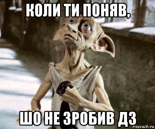 коли ти поняв, шо не зробив дз