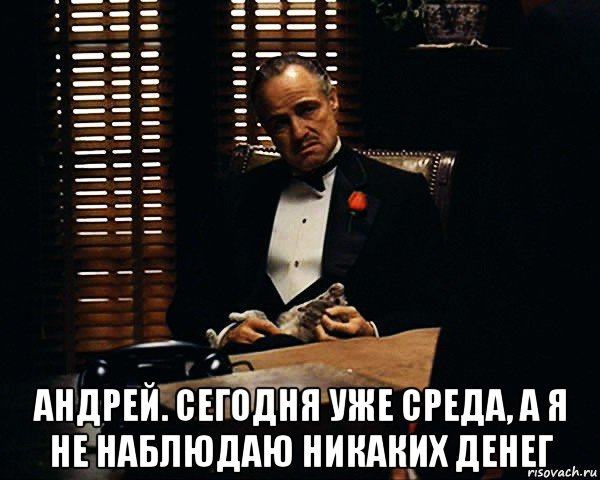  андрей. сегодня уже среда, а я не наблюдаю никаких денег, Мем Дон Вито Корлеоне