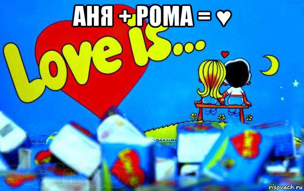 аня + рома = ♥ , Мем Love is