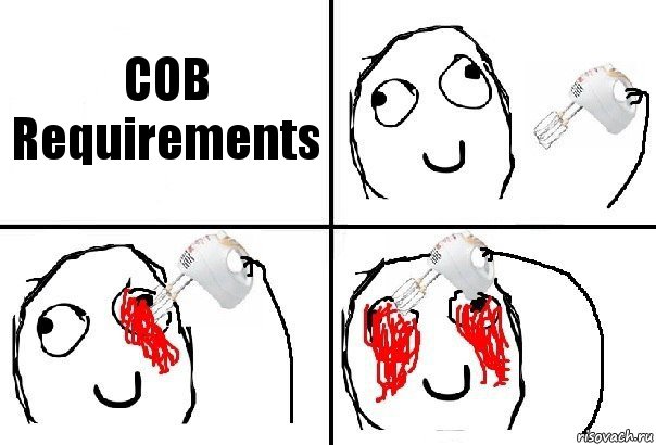 COB Requirements, Комикс  глаза миксер