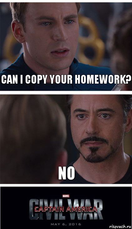 Can I copy your homework? No, Комикс   Гражданская Война