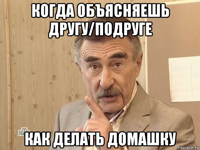 когда объясняешь другу/подруге как делать домашку, Мем Каневский (Но это уже совсем другая история)