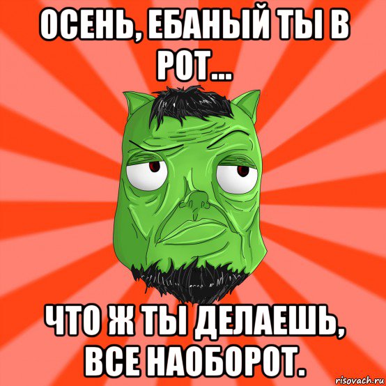 осень, ебаный ты в рот... что ж ты делаешь, все наоборот., Мем Лицо Вольнова когда ему говорят