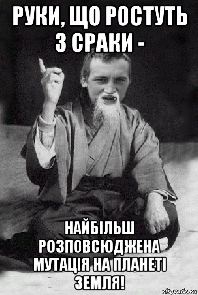 руки, що ростуть з сраки - найбільш розповсюджена мутація на планеті земля!, Мем Мудрий паца