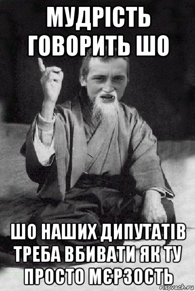 мудрість говорить шо шо наших дипутатів треба вбивати як ту просто мєрзость, Мем Мудрий паца