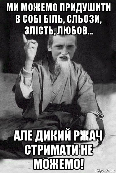 ми можемо придушити в собі біль, сльози, злість, любов... але дикий ржач стримати не можемо!, Мем Мудрий паца