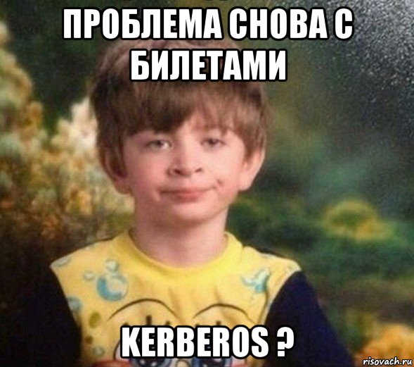 проблема снова с билетами kerberos ?, Мем Недовольный пацан