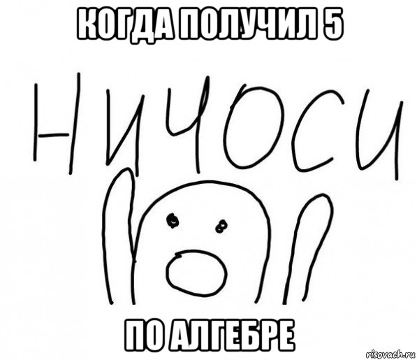 когда получил 5 по алгебре, Мем  Ничоси