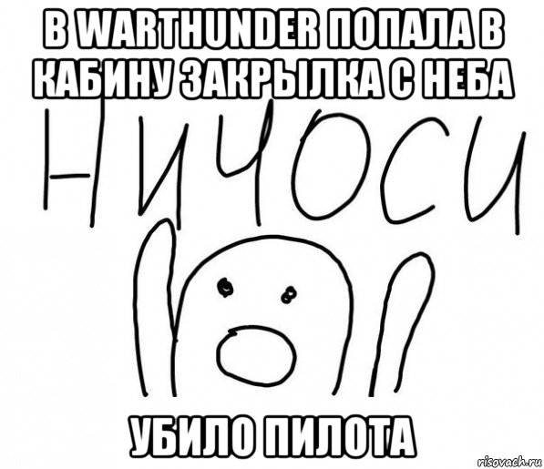 в warthunder попала в кабину закрылка с неба убило пилота, Мем  Ничоси