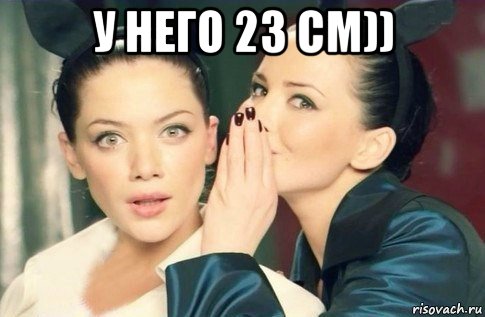 у него 23 см)) , Мем  Он