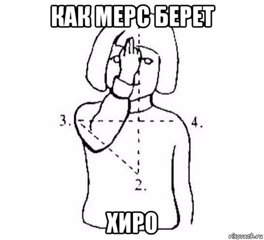 как мерс берет хиро, Мем  Перекреститься