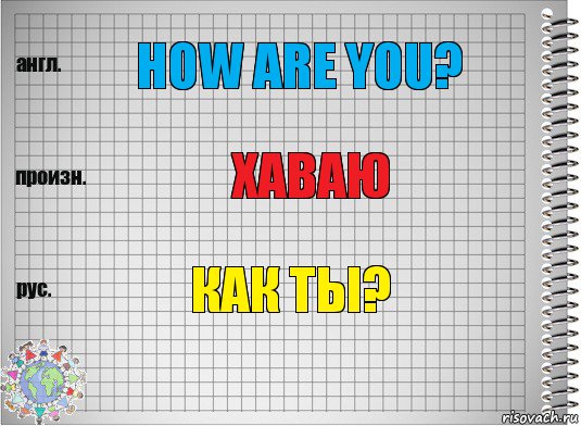 How are you? Хаваю Как ты?, Комикс  Перевод с английского