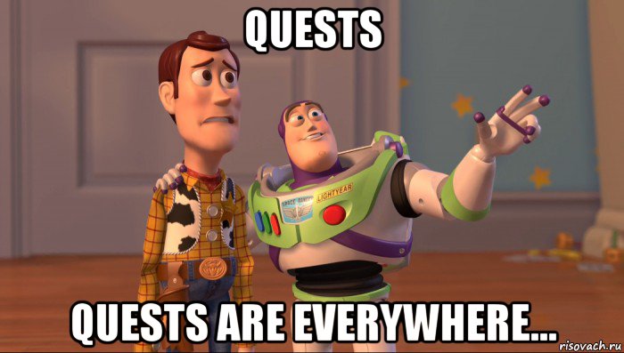 quests quests are everywhere..., Мем Они повсюду (История игрушек)