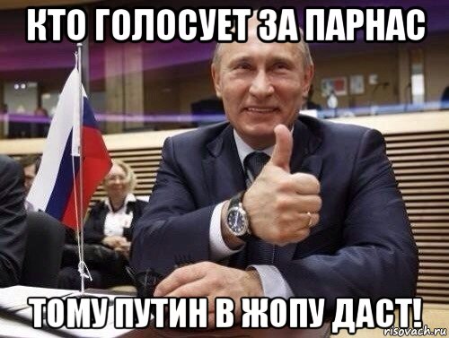 кто голосует за парнас тому путин в жопу даст!