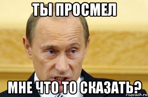 ты просмел мне что то сказать?, Мем путин