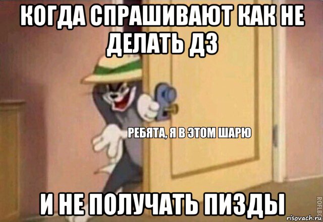 когда спрашивают как не делать дз и не получать пизды, Мем    Ребята я в этом шарю