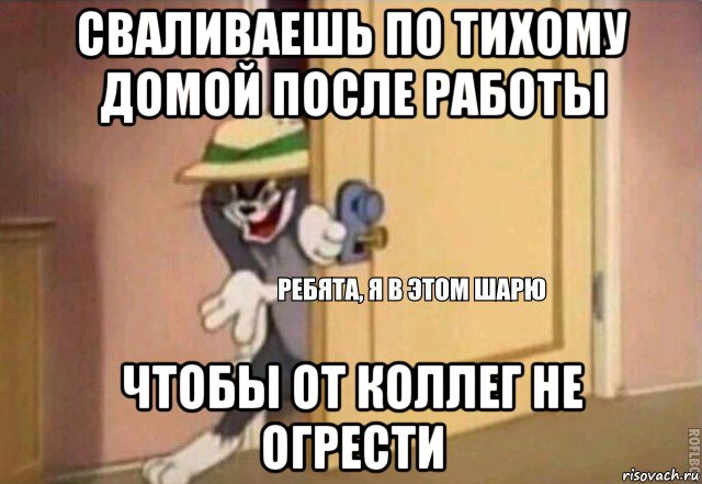 сваливаешь по тихому домой после работы чтобы от коллег не огрести, Мем    Ребята я в этом шарю