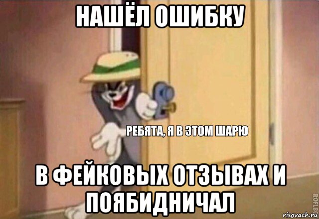 нашёл ошибку в фейковых отзывах и поябидничал, Мем    Ребята я в этом шарю