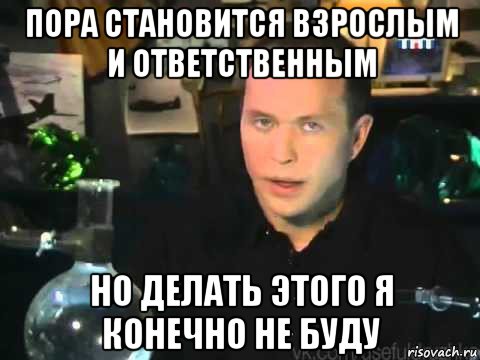 пора становится взрослым и ответственным но делать этого я конечно не буду, Мем Сергей Дружко