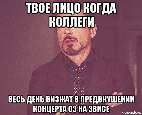 твое лицо когда коллеги весь день визжат в предвкушении концерта оэ на эвисе, Мем твое выражение лица