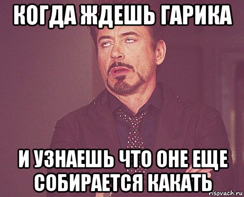 когда ждешь гарика и узнаешь что оне еще собирается какать, Мем твое выражение лица