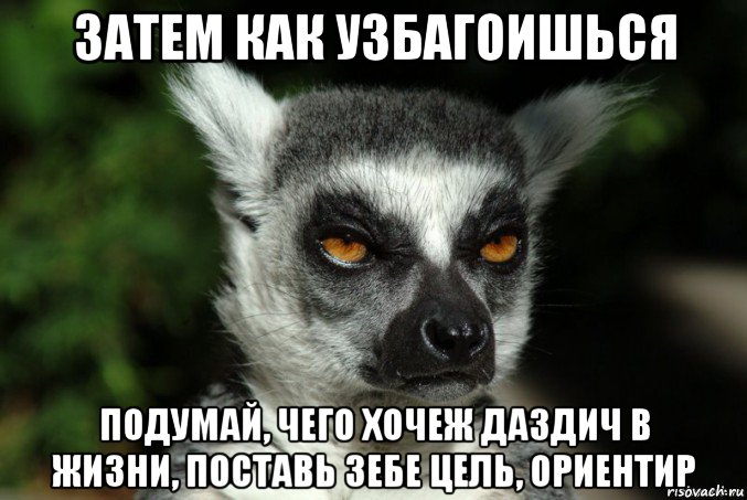 затем как узбагоишься подумай, чего хочеж даздич в жизни, поставь зебе цель, ориентир, Мем   Я збагоен