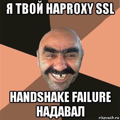 я твой haproxy ssl handshake failure надавал, Мем Я твой дом труба шатал