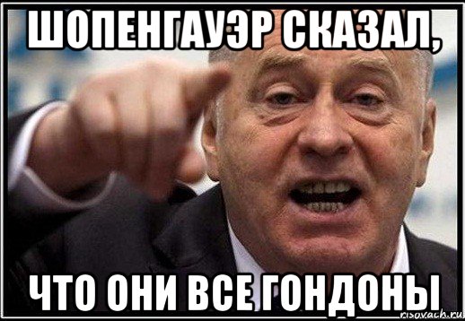 шопенгауэр сказал, что они все гондоны, Мем жириновский ты