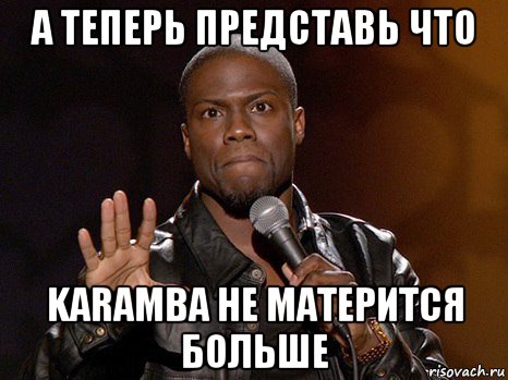 а теперь представь что karamba не матерится больше, Мем  А теперь представь