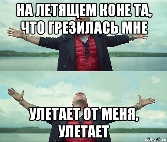 на летящем коне та, что грезилась мне улетает от меня, улетает, Мем Безлимитище