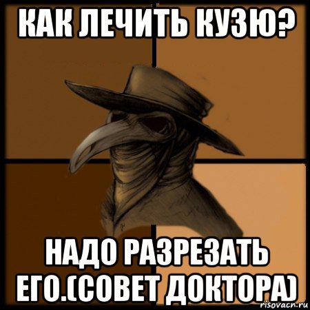 как лечить кузю? надо разрезать его.(совет доктора), Мем  Чума