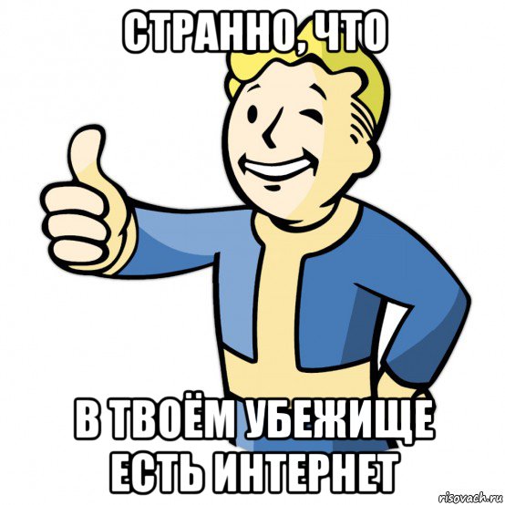 странно, что в твоём убежище есть интернет, Мем Fallout Pipboy