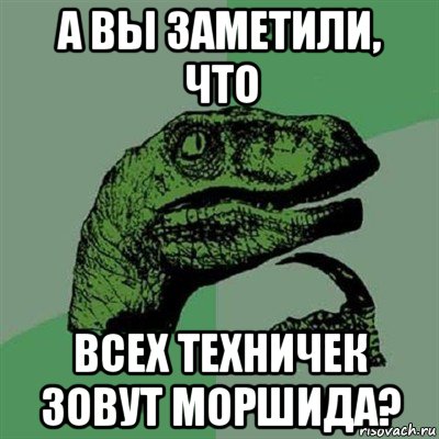 а вы заметили, что всех техничек зовут моршида?, Мем Филосораптор