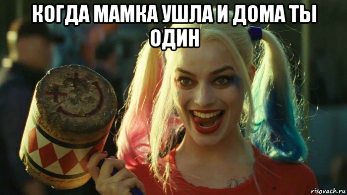 когда мамка ушла и дома ты один , Мем    Harley quinn