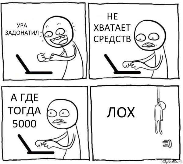 УРА ЗАДОНАТИЛ НЕ ХВАТАЕТ СРЕДСТВ А ГДЕ ТОГДА 5000 ЛОХ, Комикс интернет убивает