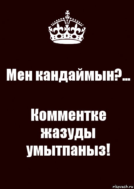 Мен кандаймын?... Комментке жазуды умытпаныз!, Комикс keep calm