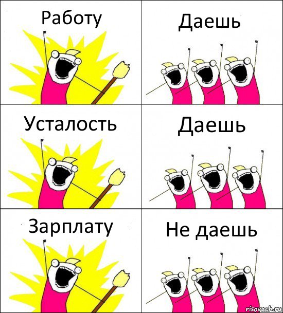 Работу Даешь Усталость Даешь Зарплату Не даешь, Комикс кто мы