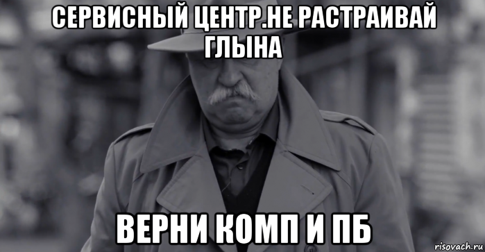 сервисный центр.не растраивай глына верни комп и пб, Мем Леонид Аркадьевич