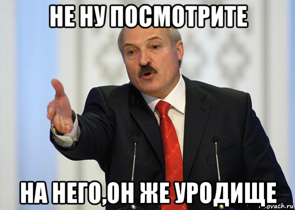 не ну посмотрите на него,он же уродище, Мем лукашенко