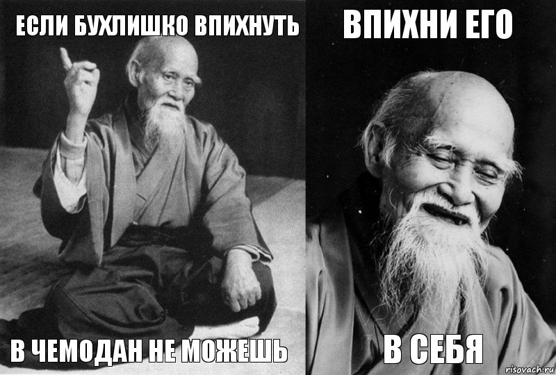 Если бухлишко впихнуть в чемодан не можешь впихни его в себя, Комикс Мудрец-монах (4 зоны)