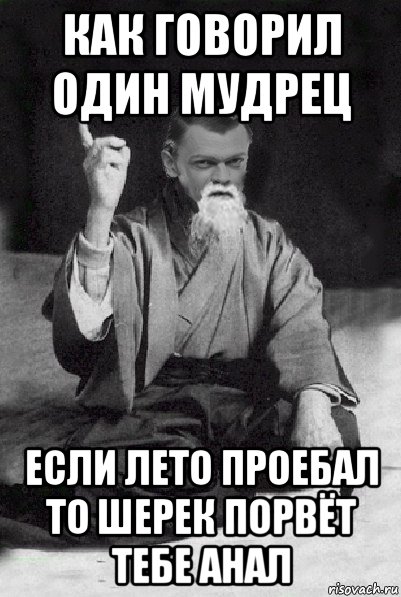 как говорил один мудрец если лето проебал то шерек порвёт тебе анал, Мем Мудрий Виталька