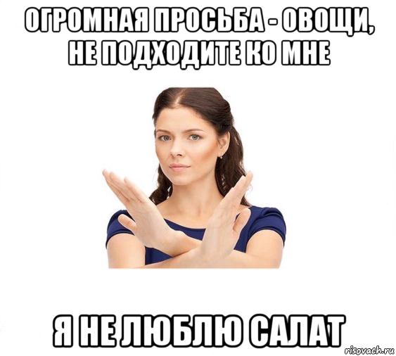 огромная просьба - овощи, не подходите ко мне я не люблю салат, Мем Не зовите