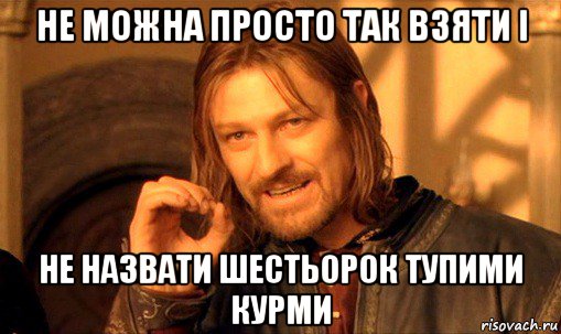 не можна просто так взяти і не назвати шестьорок тупими курми, Мем Нельзя просто так взять и (Боромир мем)