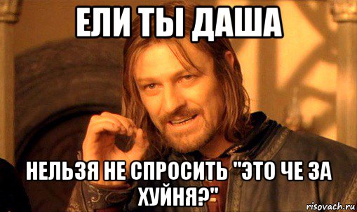 ели ты даша нельзя не спросить "это че за хуйня?", Мем Нельзя просто так взять и (Боромир мем)