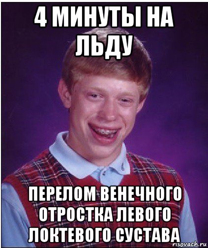 4 минуты на льду перелом венечного отростка левого локтевого сустава, Мем Неудачник Брайан