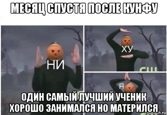 месяц спустя после кунфу один самый лучший ученик хорошо занимался но матерился, Мем  Ни ху Я