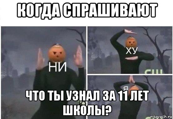 когда спрашивают что ты узнал за 11 лет школы?, Мем  Ни ху Я