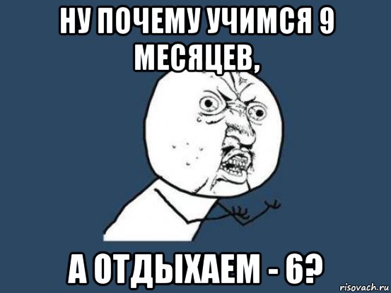 ну почему учимся 9 месяцев, а отдыхаем - 6?, Мем Ну почему