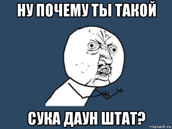 ну почему ты такой сука даун штат?, Мем Ну почему